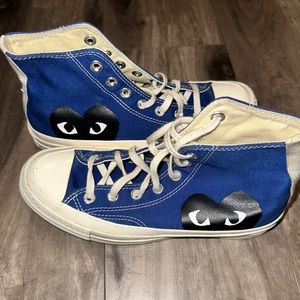 Comme des Garcons Play Blue Heart Converse Sneakers